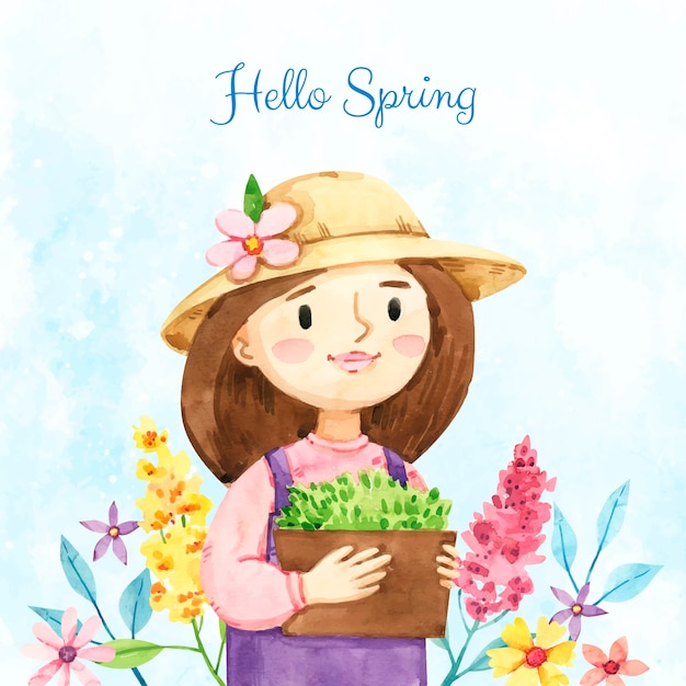 Free vector watercolor illustration for spring season celebration