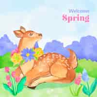 Free vector watercolor illustration for springtime season