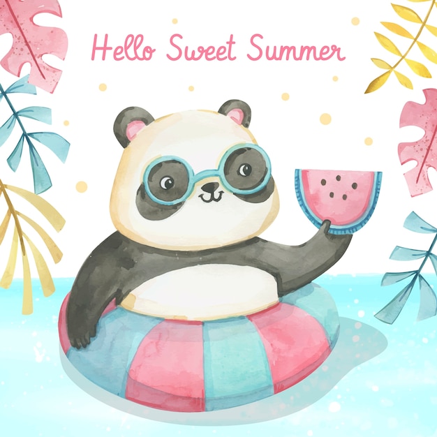 Free vector watercolor illustration for summertime season