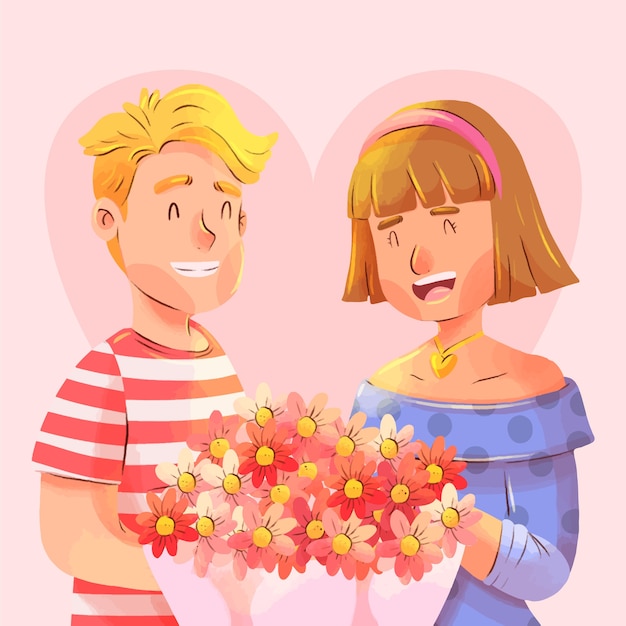 Free vector watercolor illustration for valentine's day celebration