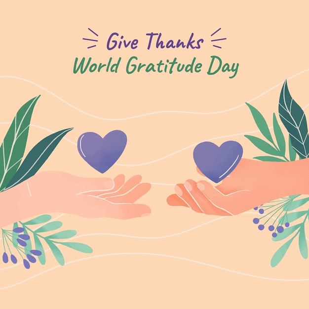 Free vector watercolor illustration for world gratitude day celebration