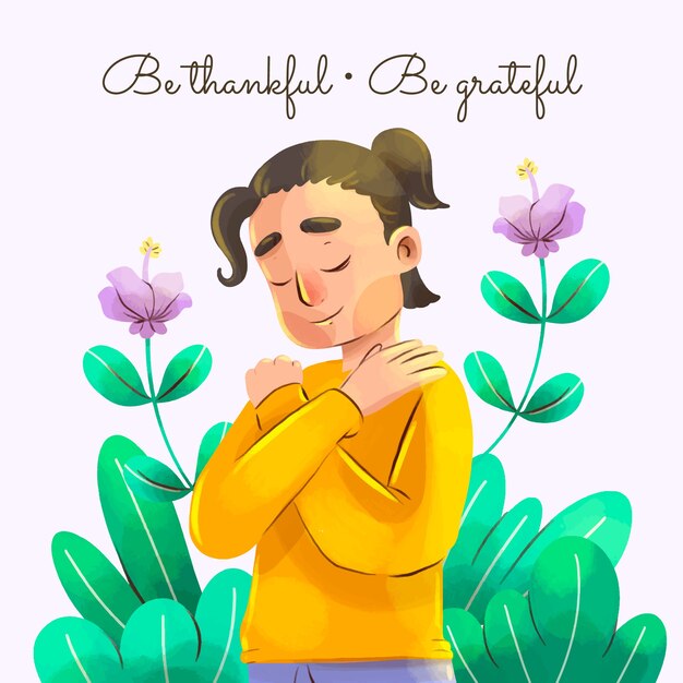 Watercolor illustration for world gratitude day