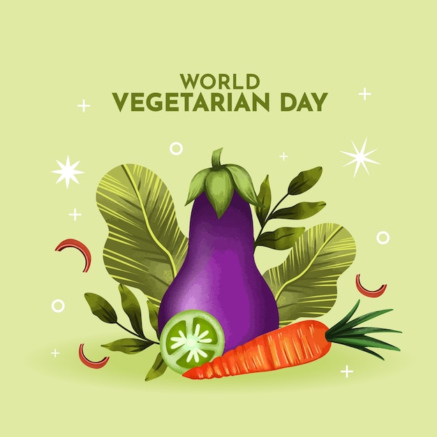 Watercolor illustration for world vegetarian day