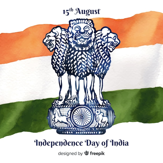 Free Vector watercolor india independence day background