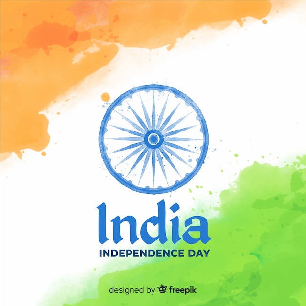 Watercolor india independence day background