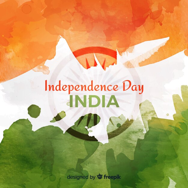 Watercolor india independence day background