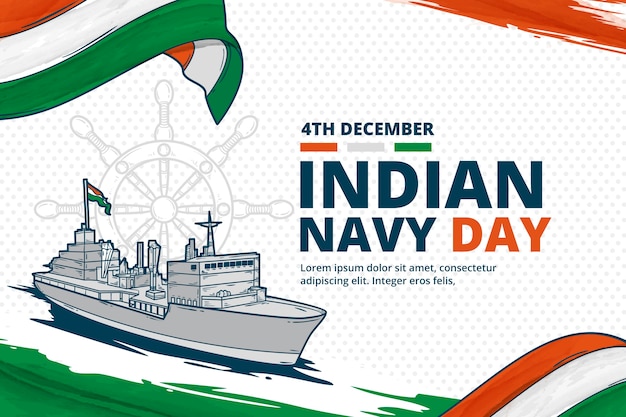 Watercolor indian navy day background