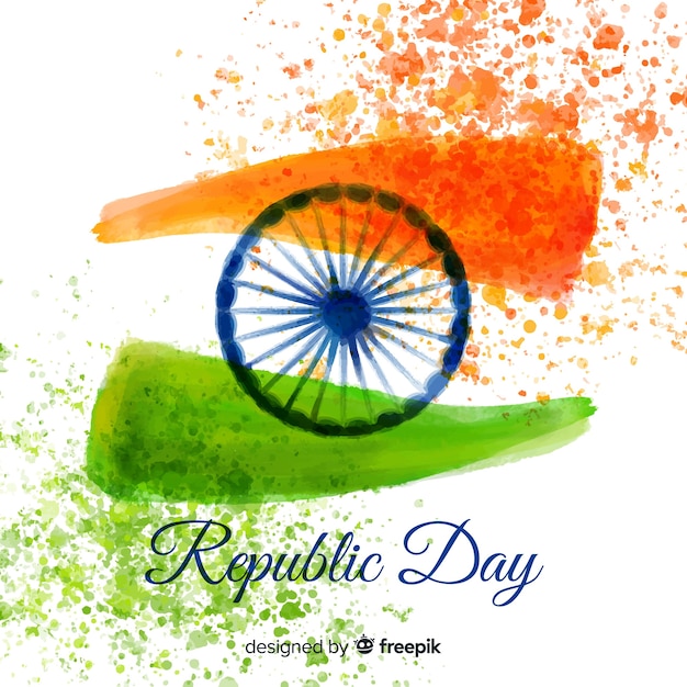 Watercolor indian republic day background