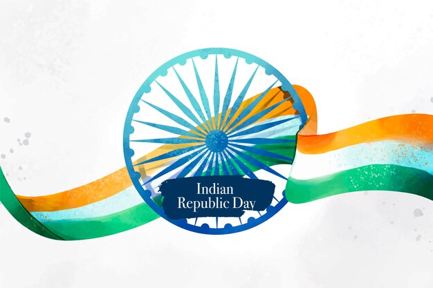 Free vector watercolor indian republic day concept