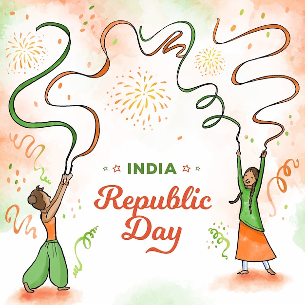 Watercolor indian republic day