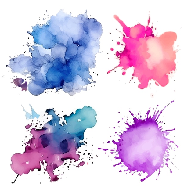 Watercolor ink splash element