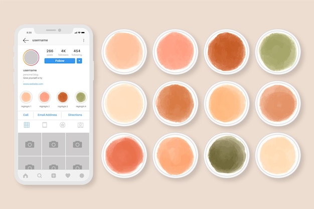 Watercolor instagram highlights collection
