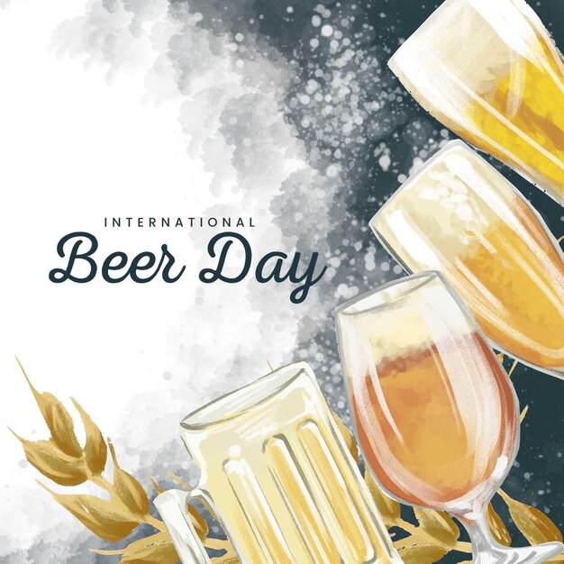 Watercolor international beer day