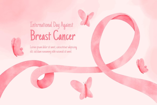 Watercolor international day against breast cancer background