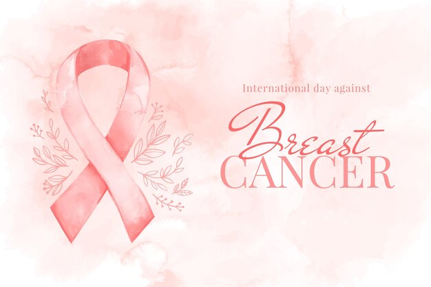 Watercolor international day against breast cancer background