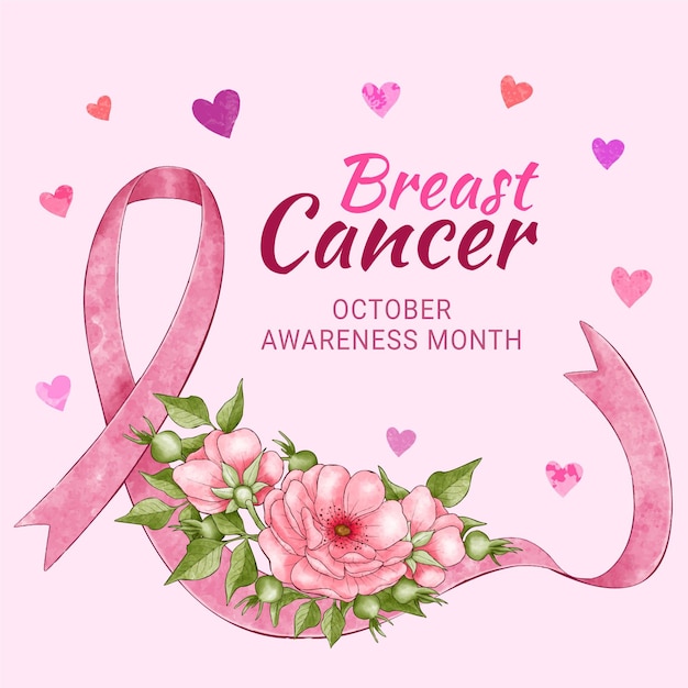 Free vector watercolor international day against breast cancer illustration