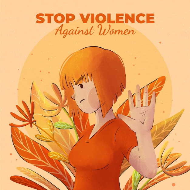 Vettore gratuito giornata internazionale dell'acquerello per l'eliminazione della violenza contro le donne illustrazione