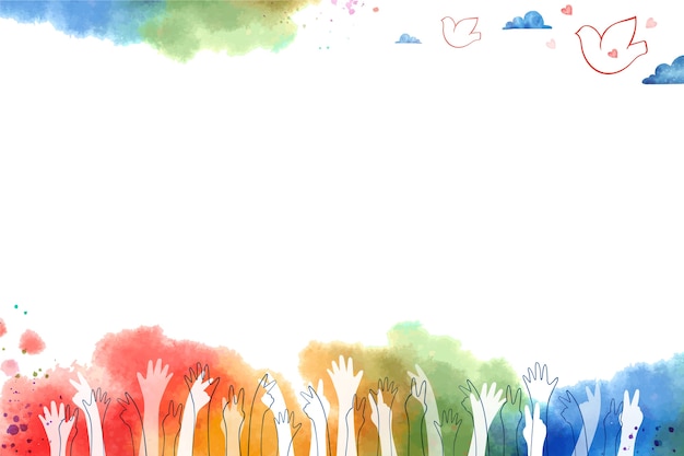 Бесплатное векторное изображение Акварель международный день солидарности людей фон
