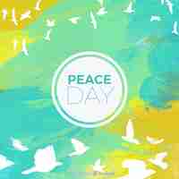 Free vector watercolor international peace day concept with white dove