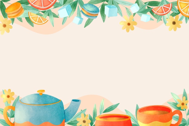 Free vector watercolor international tea day background