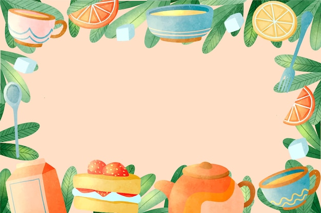 Free vector watercolor international tea day background