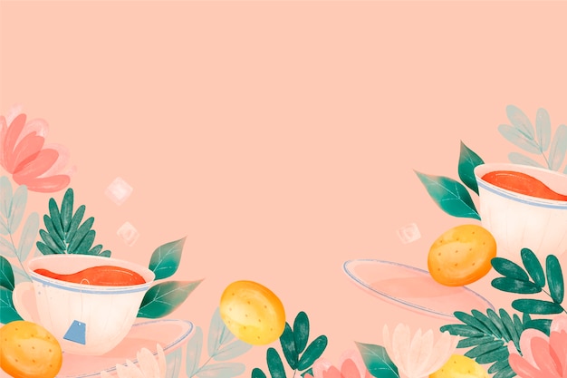 Watercolor international tea day background