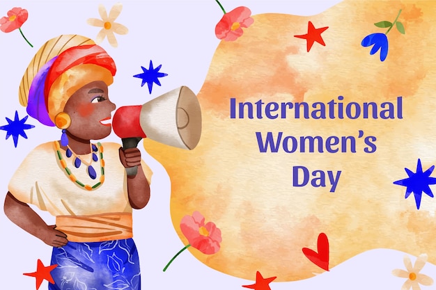 Watercolor international women's day background