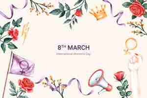 Free vector watercolor international women's day background