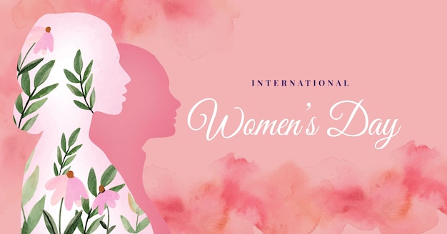 Free vector watercolor international women's day social media post template