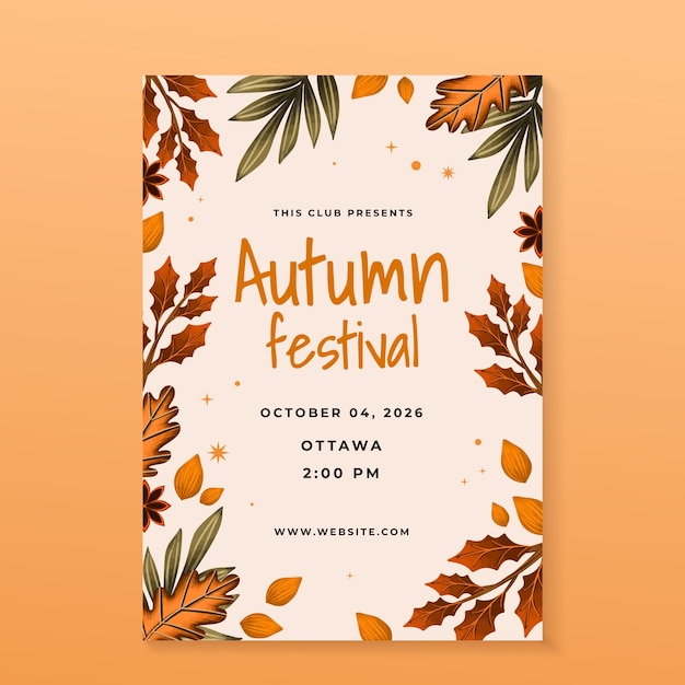 Free vector watercolor invitation template for autumn celebration