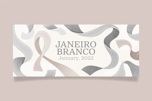 Free vector watercolor january banner template