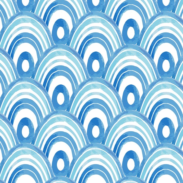 Free vector watercolor japanese wave pattern design