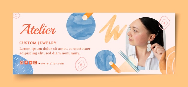 watercolor jewelry atelier facebook cover