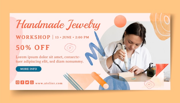 Watercolor jewelry atelier sale banner