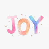 Watercolor joy word vector clipart
