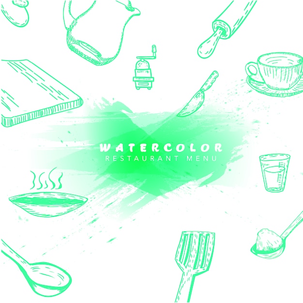 Free vector watercolor kitchen elements