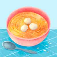 Free vector watercolor korean food illustration