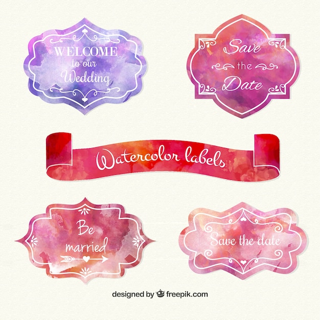 Free vector watercolor labels