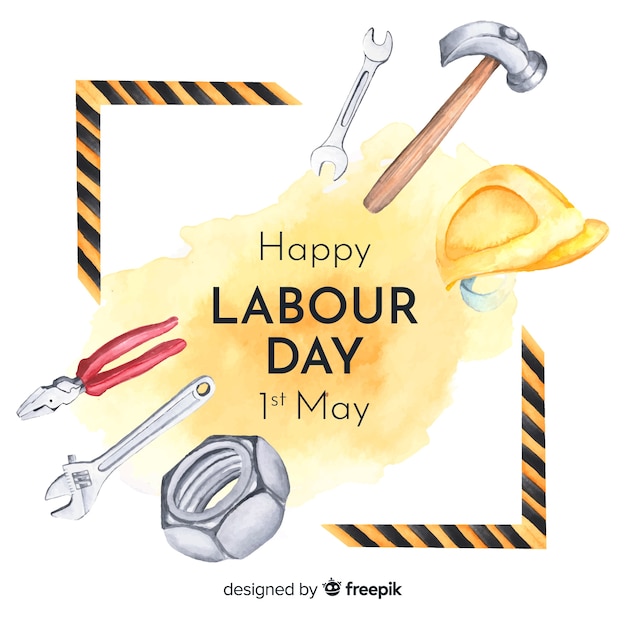 Free vector watercolor labor day background