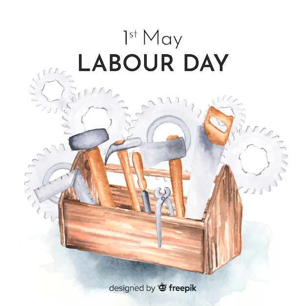 Free vector watercolor labor day background