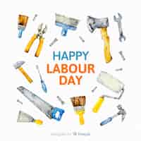 Free vector watercolor labor day background