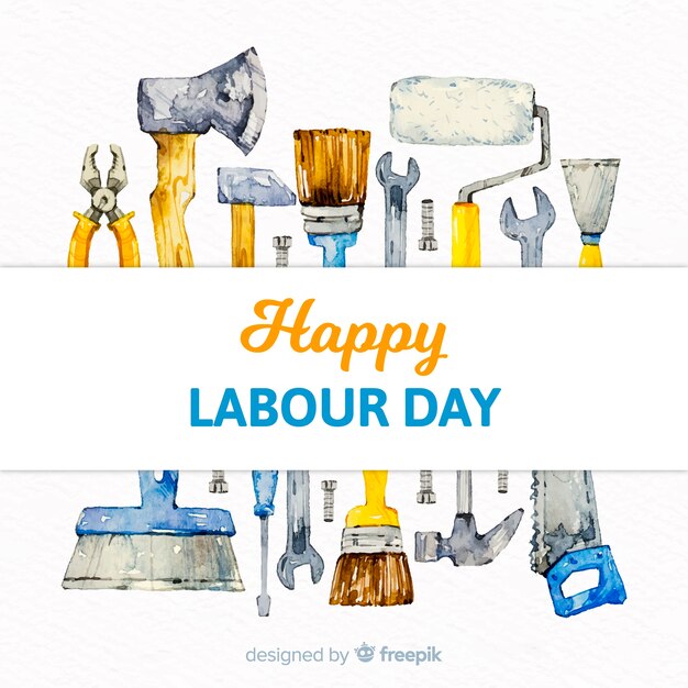 Watercolor labor day background