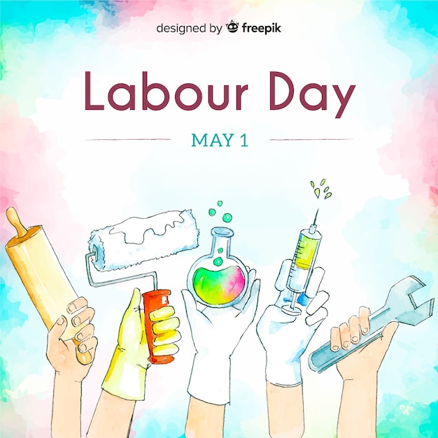 Free vector watercolor labor day background