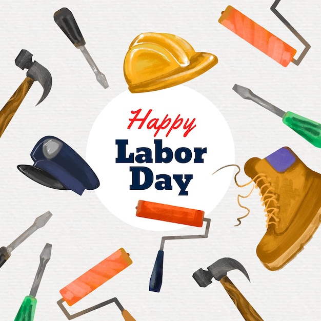 Watercolor labor day background