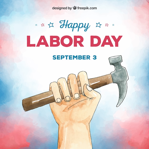 Free vector watercolor labor day composition