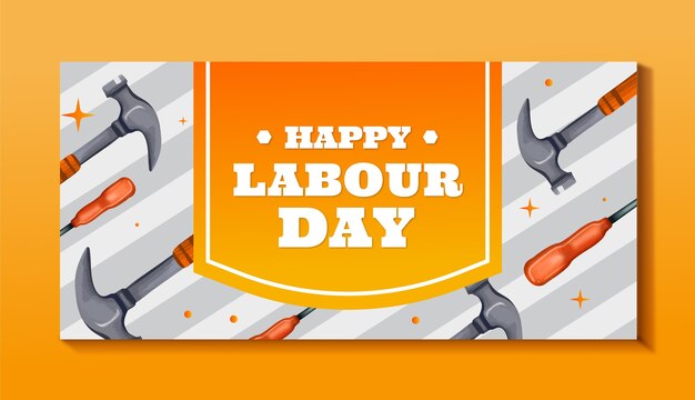 Watercolor labour day horizontal banner template