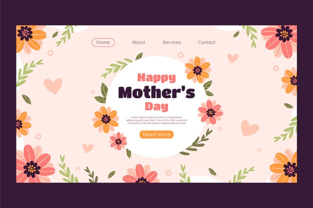 watercolor landing page template for mother's day celebration