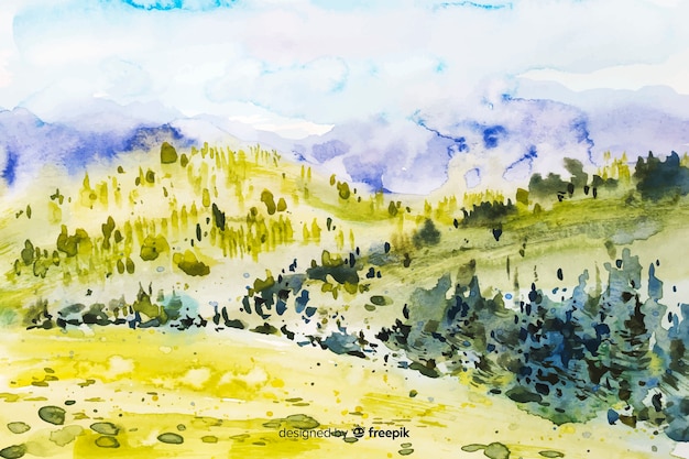 Watercolor landscape abstract background