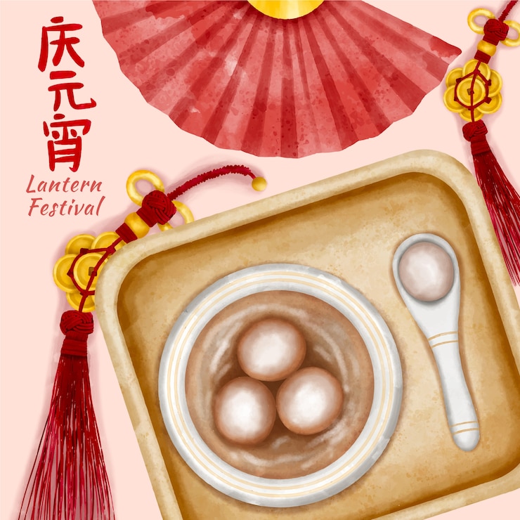 Free Vector watercolor lantern festival background