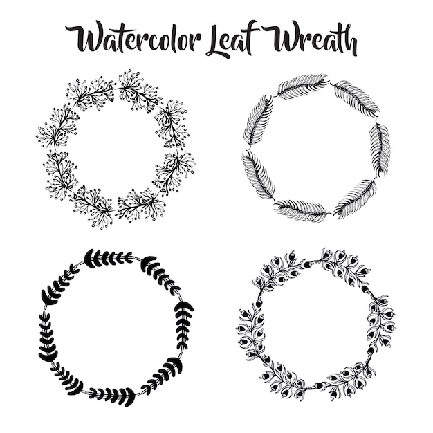 Free vector watercolor leaf wreath